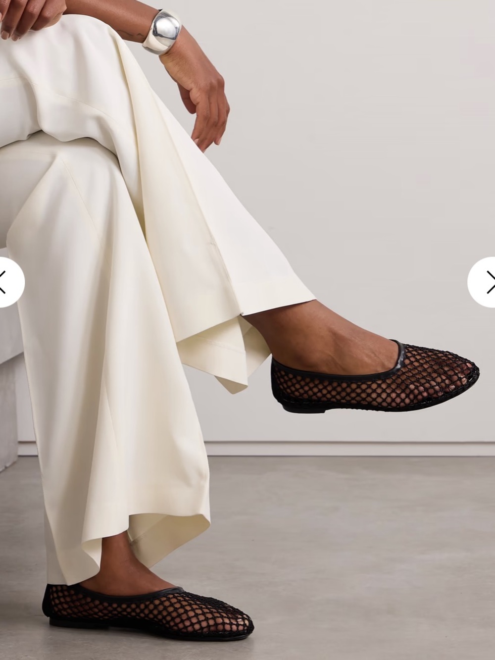 NIB • STAUD crochet alba flat in black